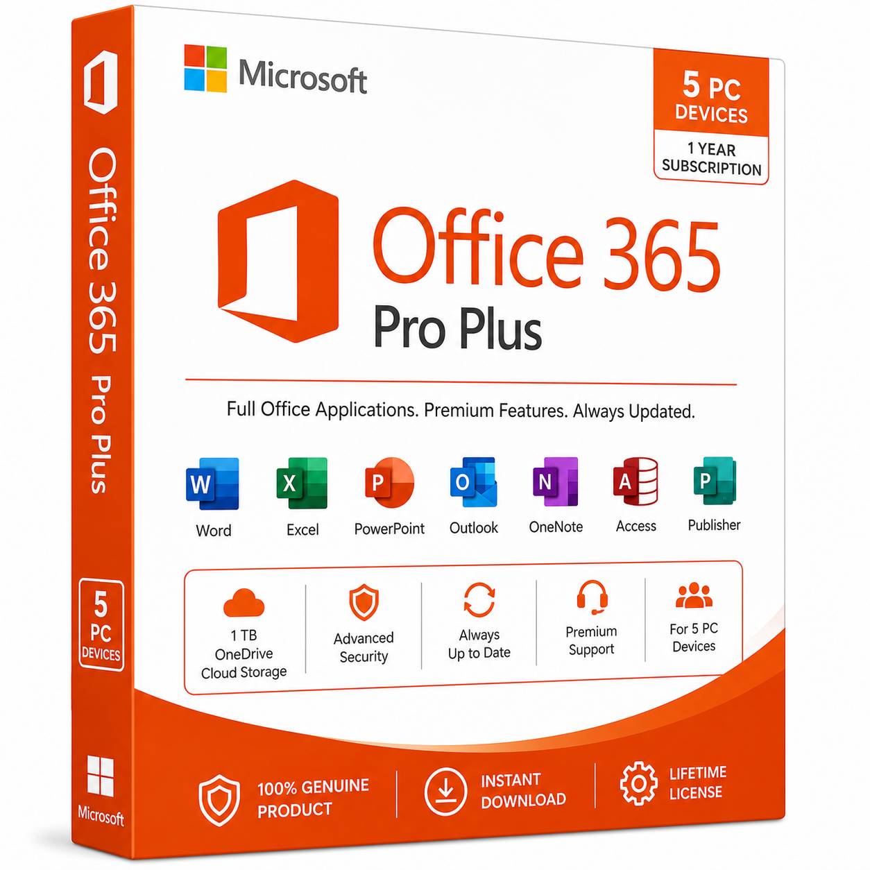 Office Professional Plus 365 β 5 Users | 1 Year