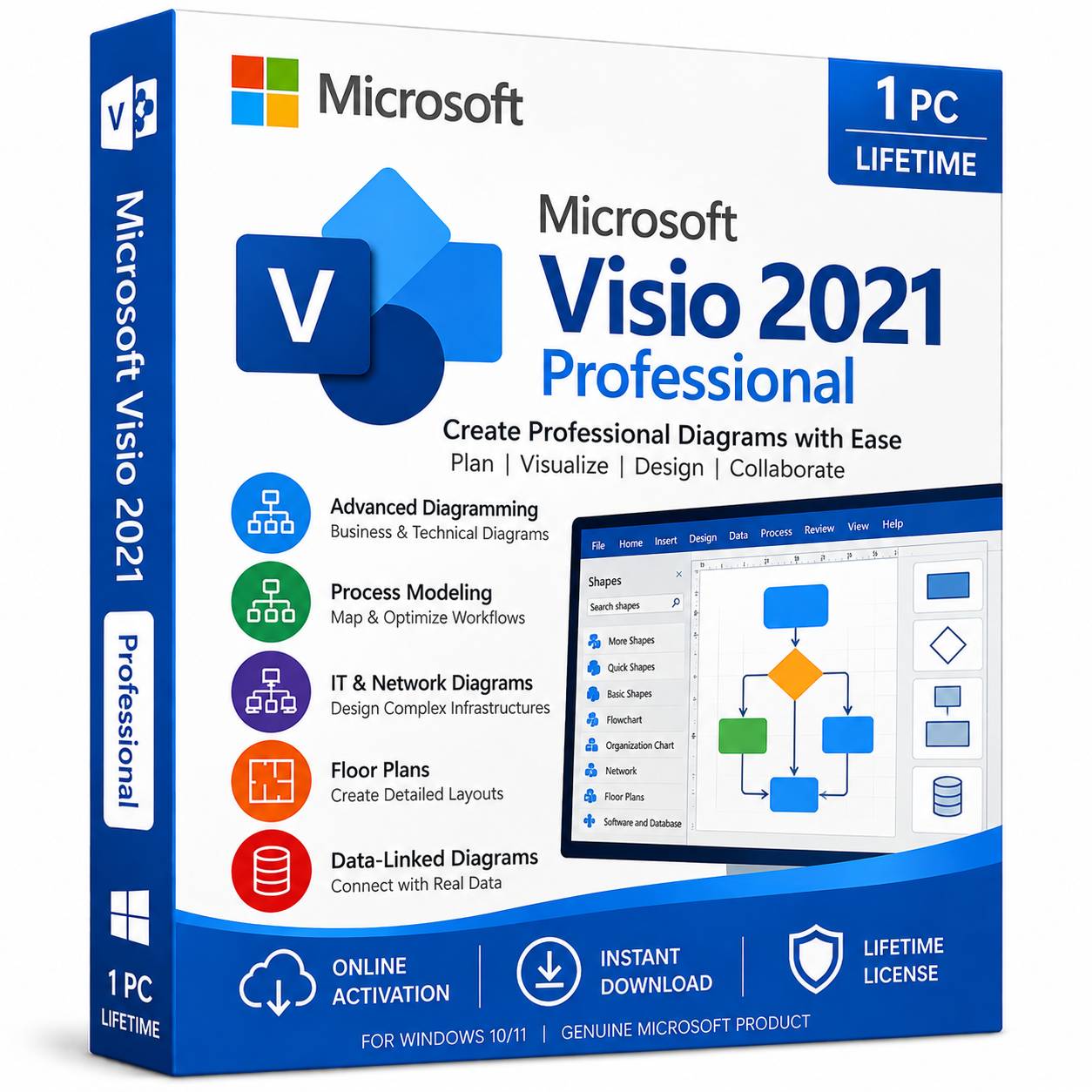 Visio 2021 Professional Online Activation Lifetime